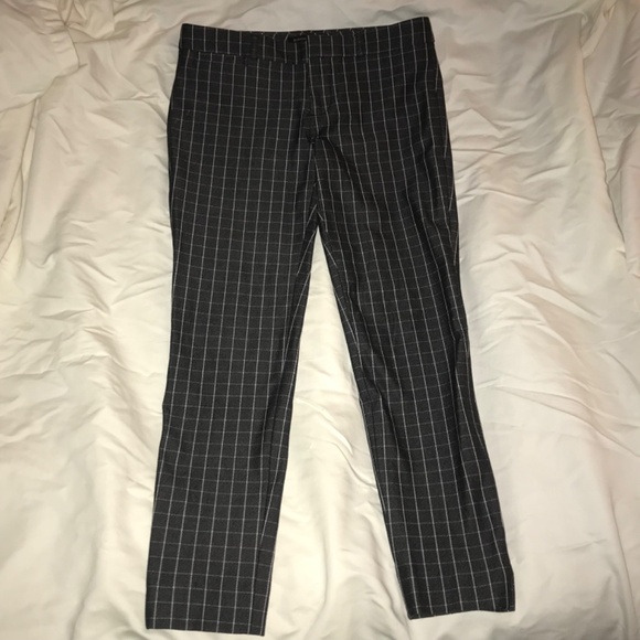 Size 0 Banana Republic Sloan Pants grey and white graph design - Picture 1 of 9